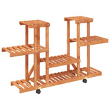 Flower Stand with Wheels 110x25x78 cm Solid Wood Fir 362856