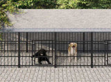 Outdoor Dog Kennel with Roof Steel 15.02 m 3124670