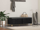 Hall Bench with Cushion with Storage Black Oak 100 x 38 x 46 cm 891537