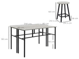 6-Piece Bar Table Set, 2 Breakfast Tables with 4 Stools, Counter Height Dining Tables & Chairs for T3398P344776