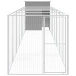 Dog House with Run Light Grey 165x863x181 cm Galvanised Steel 3189106