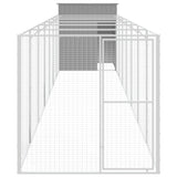 Dog House with Run Light Grey 165x863x181 cm Galvanised Steel 3189106