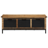 ZNTS Coffee Table with Drawers 110x50x40 cm Solid Wood Mango 374053