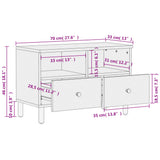 TV Cabinet Black 70x33x46 cm Solid Wood Mango 356820
