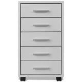 ZNTS Office Drawer Unit with Castors 5 Drawers White 243064