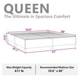 Bed Frame without Mattress Light Grey 152x203 cm Queen Fabric 347107