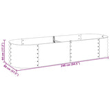 Garden Raised Bed 240x80x44 cm Galvanised Steel Grey 45528