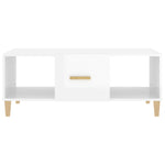 ZNTS Coffee Table High Gloss White 102x50x40 cm Engineered Wood 812696