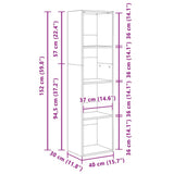Bookcase Sonoma Oak 40x30x152 cm Engineered Wood 857878