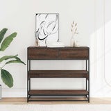 Console Table Brown Oak 90x35x80 cm Engineered Wood 849183