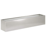 Garden Planter 2 pcs Silver 100 x 20 x 20 cm Stainless Steel 8005185