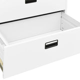 ZNTS Filing Cabinet White 90x46x134 cm Steel 336294