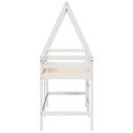 ZNTS Loft Bed with Ladder and Roof without Mattress White 80x200 cm 3282107