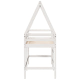 ZNTS Loft Bed with Ladder and Roof without Mattress White 80x200 cm 3282107