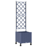 Garden Planter with Trellis&Wheels Grey 40 x 40 x 149 cm PP 3422941