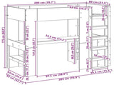Loft Bed Frame with Desk with Storage Artisan Oak 80 x 200 cm 3410450