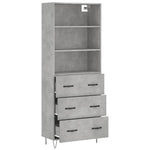 Highboard Concrete Grey 69.5x34x180 cm Engineered Wood 3189377