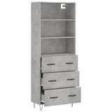 Highboard Concrete Grey 69.5x34x180 cm Engineered Wood 3189377