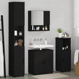 Bathroom Furniture Set 4 pcs Black Engineered wood & Metal 3392964