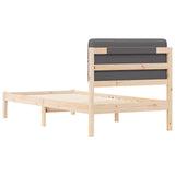 Bed Frame with Upholstered Headboard Dark Grey 90 x 200 cm 878005