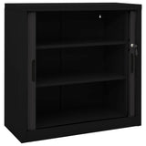 Sliding Door Cabinet Black 90x40x90 cm Steel 336431