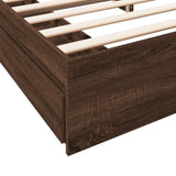 Bed Frame with Drawers without Mattress Brown Oak 200x200 cm 3280635