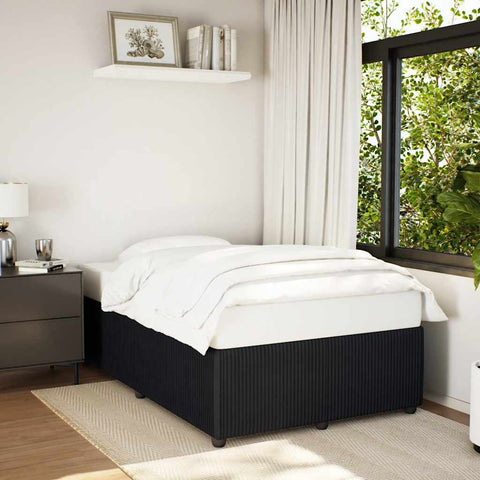 ZNTS Bed Frame without Mattress Black Double Velvet 3285045