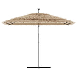 Garden Parasol with with LEDs and Steel Pole Brown 290x290x238 cm 4005088