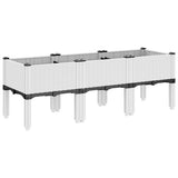 Garden Planter with Legs White 120x40x42 cm PP 367899