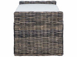 Storage Bench with Cushion Black Wash 110 x 40 x 50 cm Rattan 42011576