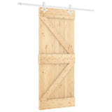 Sliding Door with Hardware Set 80x210 cm Solid Wood Pine 3203159