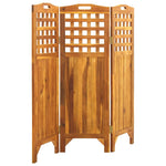 ZNTS 3-Panel Room Divider 121x2x120 cm Solid Acacia Wood 311877