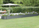 Garden Raised Bed Galvanised Steel 440x80x36 cm Anthracite 318936