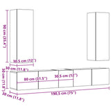 Wall Mounted TV cabinets 5 pcs Artisan Oak Engineered Wood 3328960