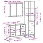 ZNTS 3 Piece Bathroom Furniture Set Sonoma Oak Engineered Wood 3301141