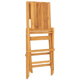 Folding Garden Chair Set of 4 Teak Brown Solid Teak Wood Standard 3155064