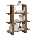 ZNTS Book Cabinet/Room Divider Smoked Oak 100x30x123.5 cm 813563