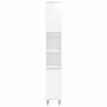 ZNTS 3 Piece Bathroom Cabinet Set High Gloss White Engineered Wood 3187791