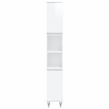 ZNTS 3 Piece Bathroom Cabinet Set High Gloss White Engineered Wood 3187791