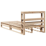 ZNTS Bed Frame without Mattress 100x200 cm Solid Wood Pine 3306489