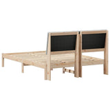 Bed frame Brown and light grey 140 x 200 cm Solid pine wood 878744
