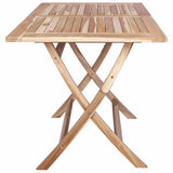 Folding Garden Table Natural 120 x 70 x 75.5 cm Solid Teak Wood 42028479