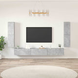 7 Piece TV Cabinet Set Concrete Grey Engineered Wood 3114305
