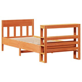 Bed Frame without Mattress Wax Brown 75x190 cm Small Single Solid Wood Pine 3306290