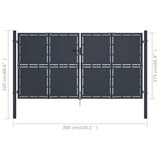 Garden Gate Steel 300x175 cm Anthracite 144527