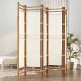 Folding 5-Panel Room Divider 200 cm Bamboo and Canvas 350625