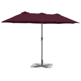 Garden Parasol Bordeaux Red 370 x 197 x 239 cm 42003373
