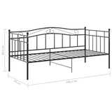 Sofa Bed Frame Black Powder-coated metal Single 324779