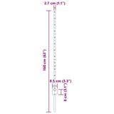 Embedded Fence Post 11 pcs Silver 160 cm Powder-Coated Steel 42006299