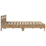 Bed Frame Artisan Oak 135 x 190 cm Engineered Wood 3446595